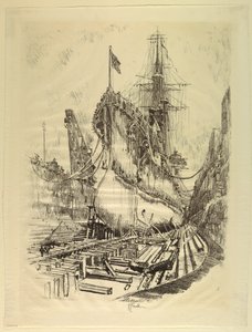 En el dique seco de Joseph Pennell