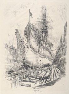 En el dique seco, 1917 de Joseph Pennell