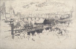 Londres sobre el puente de Charing Cross, 1910 de Joseph Pennell