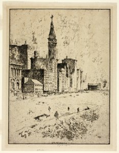 Avenida Michigan, Chicago (La ciudad sucia) de Joseph Pennell