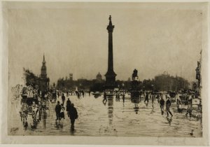 Monumento a Nelson, Trafalgar Square, Londres de Joseph Pennell