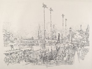 Oberbaum-Brucke, Berlín de Joseph Pennell