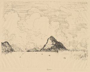 Panamá: Entrada al Canal desde el Pacífico, 1912 de Joseph Pennell