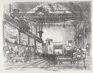 Planeando conchas grandes, 1916 de Joseph Pennell