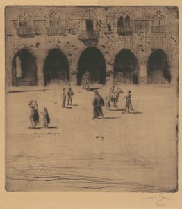 Plaza del Comune, Pistoia, 1883 de Joseph Pennell