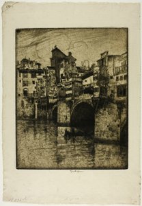 Ponte Vecchio, Florencia de Joseph Pennell