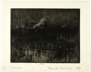 Noche Lluviosa, Estación de Charing Cross de Joseph Pennell