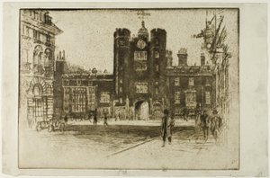 Palacio de Saint James, desde la calle Saint James de Joseph Pennell