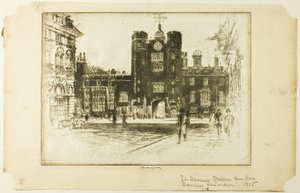 Palacio de Saint James, desde la calle Saint James de Joseph Pennell