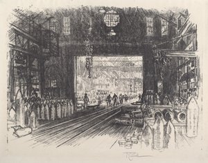 Fábrica de conchas, No.II, 1917 de Joseph Pennell