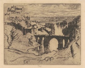 Puente de San Martín, Toledo, 1904 de Joseph Pennell