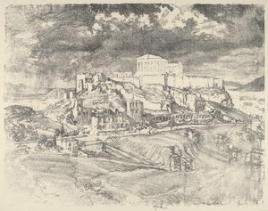 Tormenta detrás de la Acrópolis, 1913 de Joseph Pennell