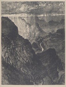 Tormenta en el Gran Cañón de Joseph Pennell