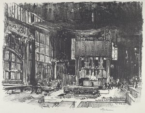 Los acólitos preparando el altar del dios de la guerra de Joseph Pennell