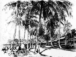 El barrio americano, lámina I de El Canal de Panamá por Joseph Pennell, 1912 de Joseph Pennell