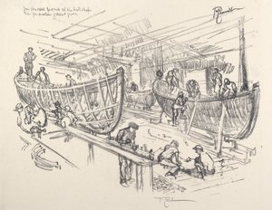 Los constructores de barcos, 1917 de Joseph Pennell