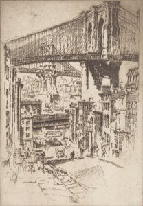 Los puentes, desde Brooklyn, 1921 de Joseph Pennell