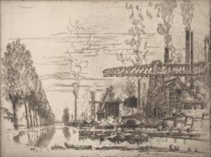 El Canal de Bruselas, Un Hobbema Moderno, 1910 de Joseph Pennell