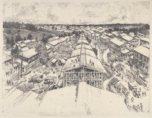 El campamento, la nueva arquitectura, 1917 de Joseph Pennell