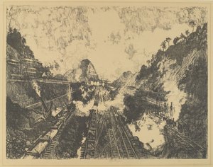 El corte. Mirando hacia Ancon Hill de Joseph Pennell
