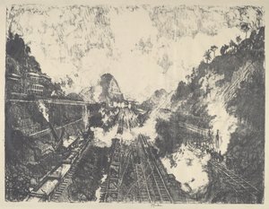 El Corte, Mirando hacia la Colina Ancon de Joseph Pennell