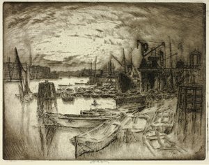 La cabeza del muelle de Joseph Pennell