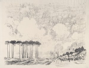 El campamento de embarque, el bosque clásico, 1917 de Joseph Pennell