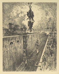 El Fin del Día, Esclusa de Gatún, 1912 de Joseph Pennell