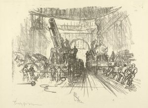 La serie de la guerra inglesa: W.453. Listos para la guerra, 1916 de Joseph Pennell