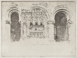 La tumba del fundador, Iglesia de San Bartolomé el Grande de Joseph Pennell