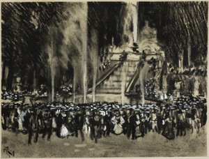 Las fuentes jugando en La Granja de Joseph Pennell