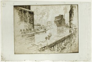 Los elevadores de grano, Chicago de Joseph Pennell