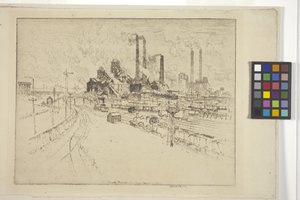 El Gran Meno, cerca de Sheffield (aguafuerte) de Joseph Pennell