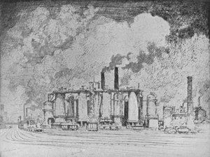 La Gran Nube Blanca, Leeds, c1910 de Joseph Pennell
