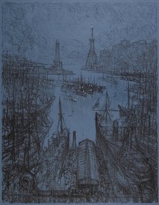 El puerto, Génova, 1913 de Joseph Pennell
