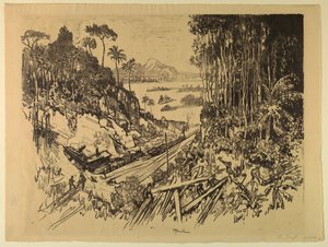 La Jungla: El Viejo Ferrocarril desde el Nuevo de Joseph Pennell