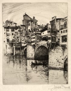 El Ponte Vecchio, 1883 de Joseph Pennell