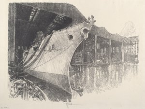 La proa, 1917 de Joseph Pennell