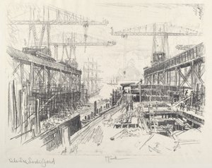 El patio del señor del mar, c. 1912 de Joseph Pennell