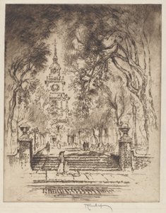 La Plaza, Plaza de la Independencia, Filadelfia de Joseph Pennell