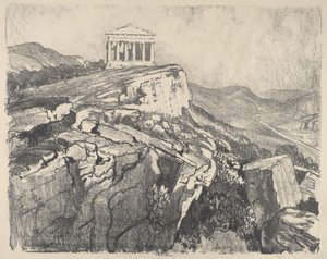 El Templo de la Concordia en la muralla, Girgenti de Joseph Pennell
