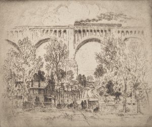 El viaducto, D., L. & W. en Nicholson, Pa., 1919 de Joseph Pennell