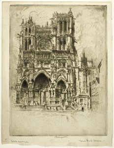 La fachada oeste, Amiens de Joseph Pennell