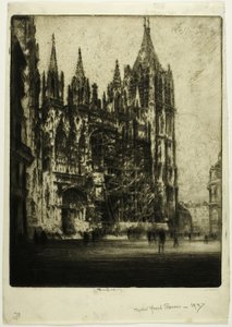 La fachada oeste, Catedral de Rouen de Joseph Pennell