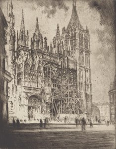 La Fachada Oeste, Catedral de Rouen de Joseph Pennell