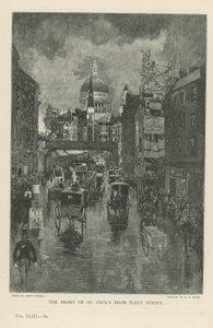 La fachada de la Catedral de San Pablo desde Fleet Street de Joseph Pennell