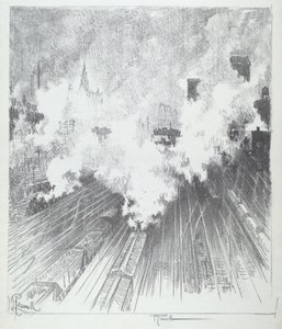 Patio de trenes, St. Louis de Joseph Pennell