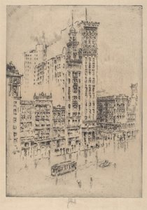 Union Square, día lluvioso de Joseph Pennell