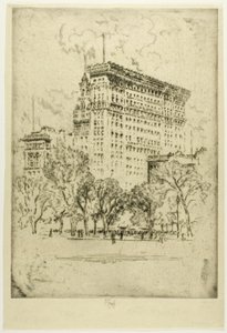 Union Square y Banco de Metropolis de Joseph Pennell