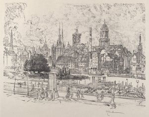 Vista del Spree, Berlín de Joseph Pennell